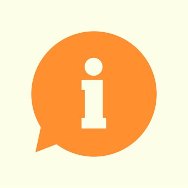 Bilgi: konuşma balonu sembolü. Düz tasarım stili