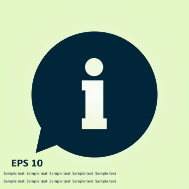 Bilgi: konuşma balonu sembolü. Düz tasarım stili