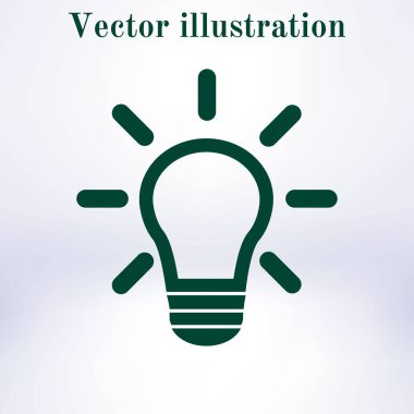 Işık lamba işareti simgesi. Fikir sembolü. Yaratıcı düşünme ve iş fikri.