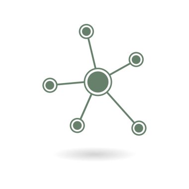 Sosyal ağ tek simge. Küresel teknoloji. İş sosyal bağlantıları ağ.