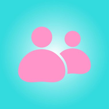 İnsanlar ya da sosyal işareti simgesi. Lider ve onun takipçisi.