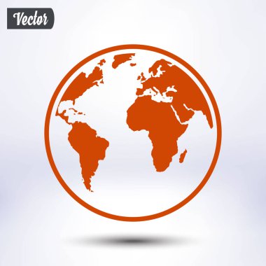 Küre simgesi. Dünya gezegeninde seyahat ediyor. Dünya turu.