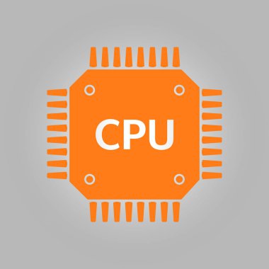 Devre kartı simgesi. Teknoloji düzeni kare simgesi. Düz tasarım stili.