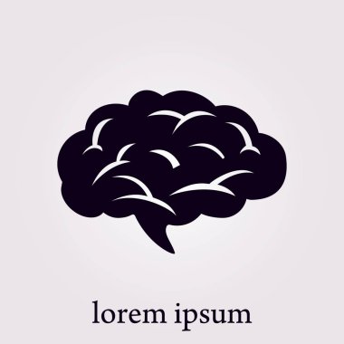 Beyin simgesi. İnsan akıllı akıllı zihin. Nöroloji sembolü.