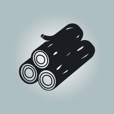 Ahşap simgesi. Tüm oduncu. Yenilenebilir kaynak simgesi.