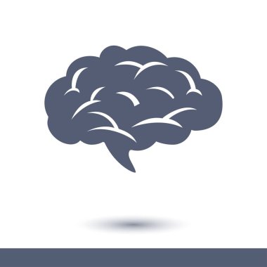 Beyin simgesi. İnsan akıllı akıllı zihin. Nöroloji sembolü.