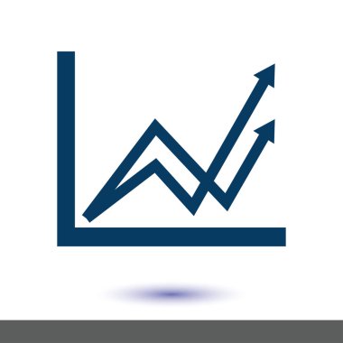 İş grafiği. Infographic. Grafik simgesini. Büyüyen grafik erkek. Düz tasarım stili.
