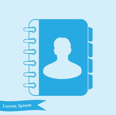 Adres defteri simge vektör. Düz tasarım stili. 