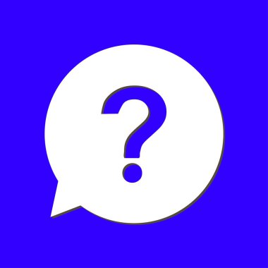 Soru işareti işareti simgesi. Yardım simgesi. SSS işareti. Düz tasarım stili. 