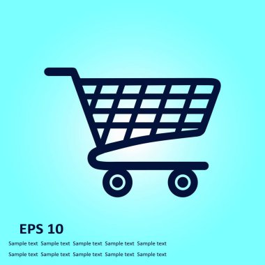 Grafik alışveriş düz simgesi. Bir ürünü Sepete Ekle.