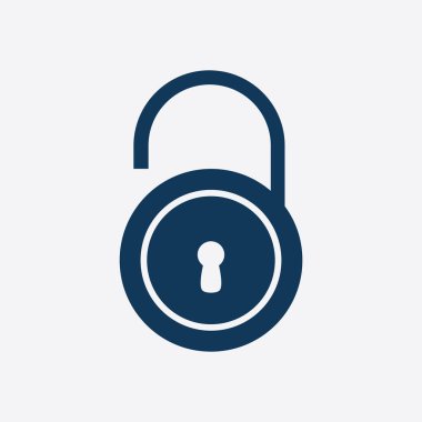 asma kilit, vektör çizim basit simgesi