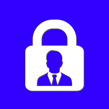 Kullanıcı oturum açma kimlik doğrulama simgesi. Düz tasarım stili.