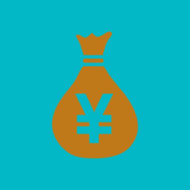 Yen Jpy para birimi konuşma balonu simgesini. Düz tasarım stili. 