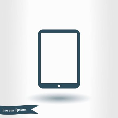 Modern dijital tablet Pc simgesi. Düz tasarım simgesi. 