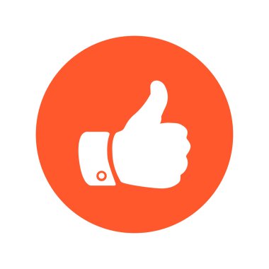 Simge gibi. El parmak tabela. Sembol başparmak. Düz tasarım stili. 