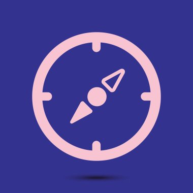 Vektör pusula simgesini. Yöreden yönde. Düz tasarım stili.