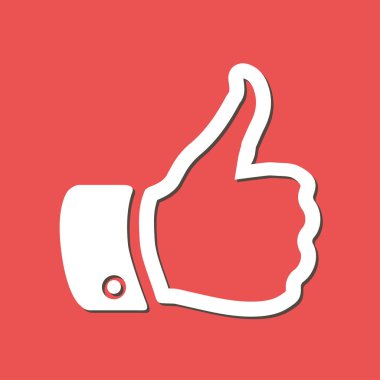 Simge gibi. El parmak tabela. Sembol başparmak. Düz tasarım stili. 