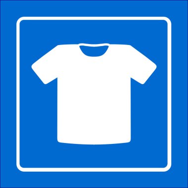 T-shirt işareti simgesi. Giysi sembolü. Düz tasarım stili.