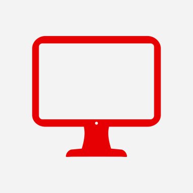 Bilgisayar ekran işareti simgesi. Düz tasarım stili.