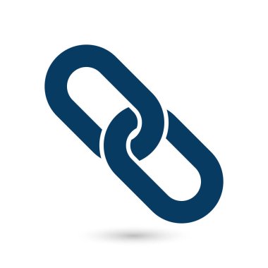 Bağlantı tek simge. Zincir bağlantı simgesi. Kaynağına bağlantı simgesi.