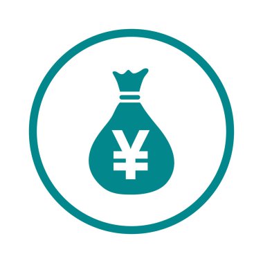 Yen Jpy para birimi konuşma balonu simgesini. Düz tasarım stili. 