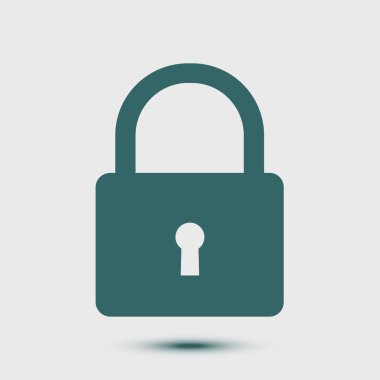 Kilit simgesi. Kullanıcı oturum açma kimlik doğrulama simgesi. Düz tasarım stili. 