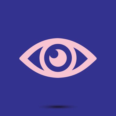 Göz simgesini. İzleme ve gözetim sistemi. Düz tasarım stili.