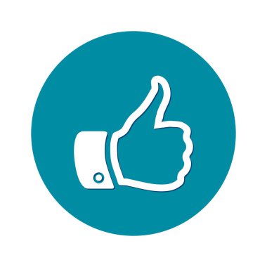 Simge gibi. El parmak tabela. Sembol başparmak. Düz tasarım stili. 