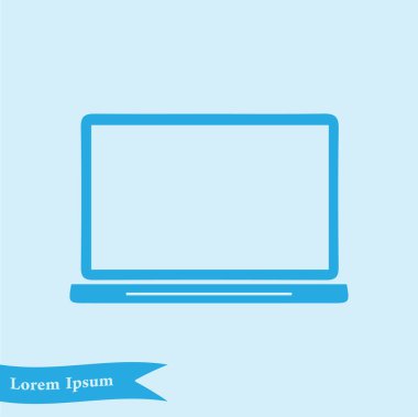 Laptop, vektör çizim basit simgesi