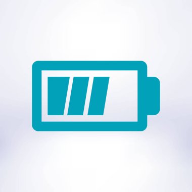 Pil şarj simge vektör. Düz tasarım stili.