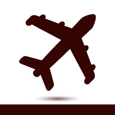 Uçak simgesi. Seyahat sembolü. Alt yazıyı uçaktan uçak.