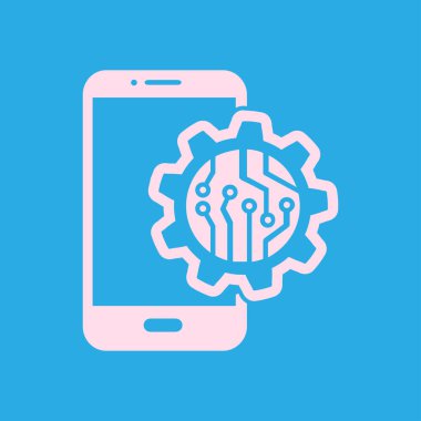 Teknolojik aygıt elektronik devre. Teknoloji düzeni kare simgesi. 