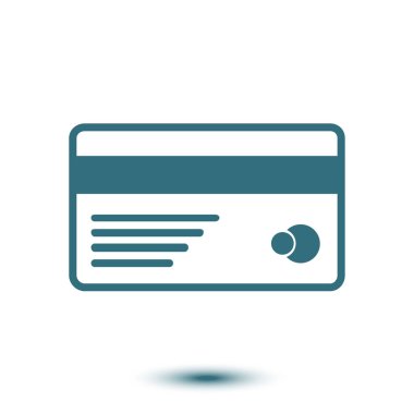 Vektör kredi kartı simgesi. Düz tasarım stili.