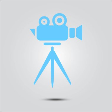 Sinema kamera simgesi. Düz tasarım stili. Vektör.