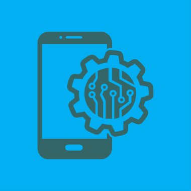 Teknolojik aygıt elektronik devre. Teknoloji düzeni kare simgesi. 