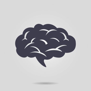 Beyin simgesi. İnsan akıllı akıllı zihin. Nöroloji sembolü.