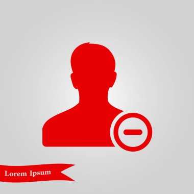 Kullanıcı işareti simgesini kaldırın. Arkadaş simgesini kaldırmak. Düz tasarım stili.