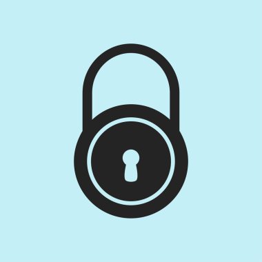 Kilit simgesi. Düz tasarım stili. Kullanıcı erişimi.