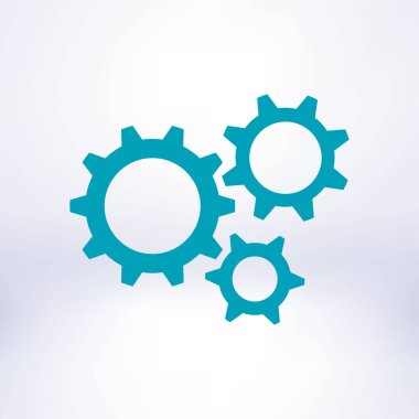 Gri arka plan üzerinde dişli simgesini