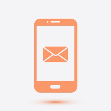 Akıllı telefon e-posta veya sms simgesi. Mobil posta işareti simgesi.