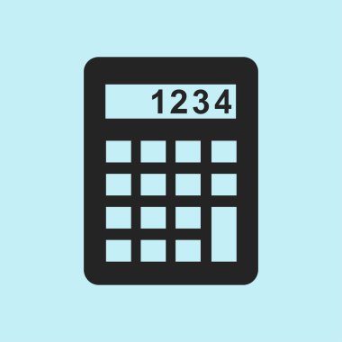 Hesap makinesi simge. Maliyet fiyatını hesaplamak. Düz tasarım stili. 