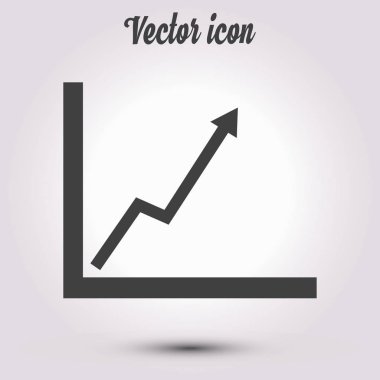 İş grafiği. Infographic. Grafik simgesini. Büyüyen grafik erkek. Düz tasarım stili.