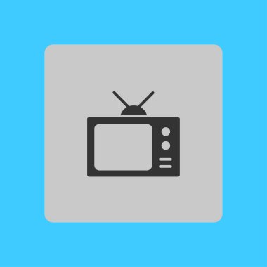 TV simgesi. Düz tasarım stili. Simge kitle iletişim araçları.  