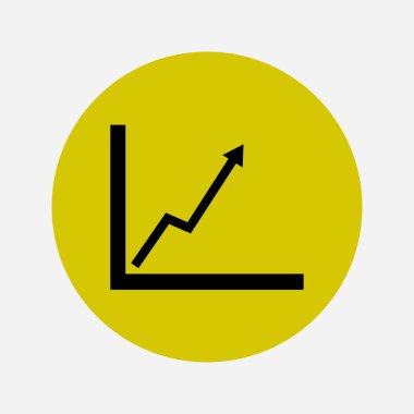 İş grafiği. Infographic. Grafik simgesini. Büyüyen grafik erkek. Düz tasarım stili.