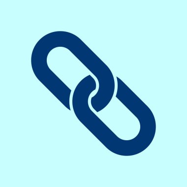 Bağlantı tek simge. Zincir bağlantı simgesi. Kaynağına bağlantı simgesi.