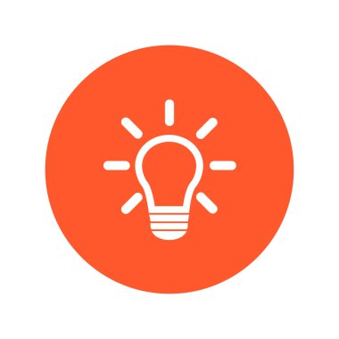 Işık lamba işareti simgesi. Fikir sembolü. Yaratıcı düşünme ve iş fikri.