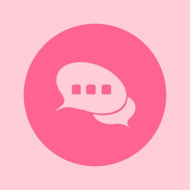 Sohbet düz Icon.Badge tartışma, diyalog, yazışma karakter.
