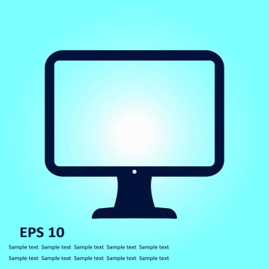 Bilgisayar ekran işareti simgesi. Düz tasarım stili.