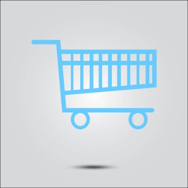 Grafik alışveriş düz simgesi. Bir ürünü Sepete Ekle.