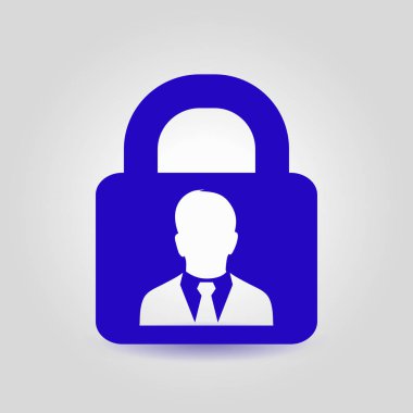 Kullanıcı oturum açma kimlik doğrulama simgesi. Düz tasarım stili.